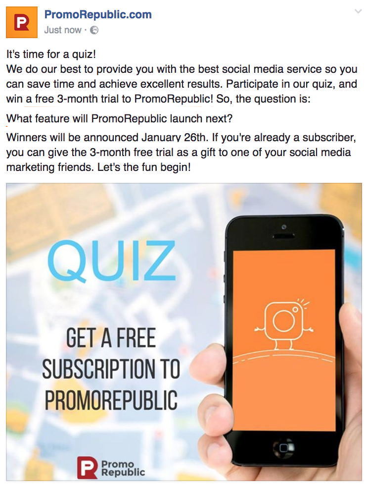 facebook quiz post