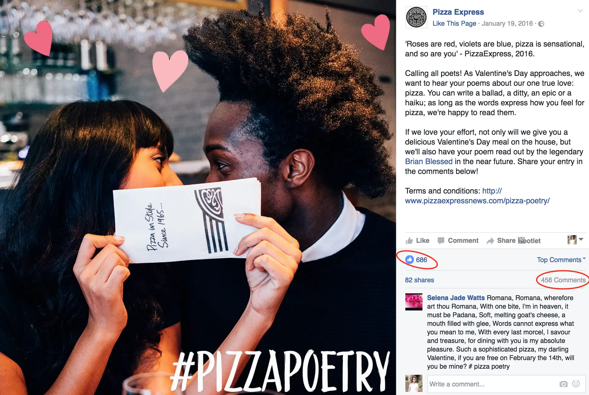 Pizza Express facebook post