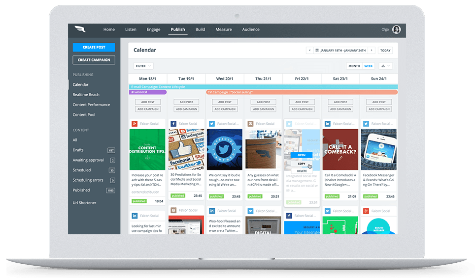 Falcon.io. Social Media Manager Software