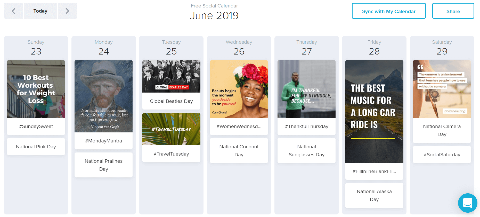 Wave Social Calendar