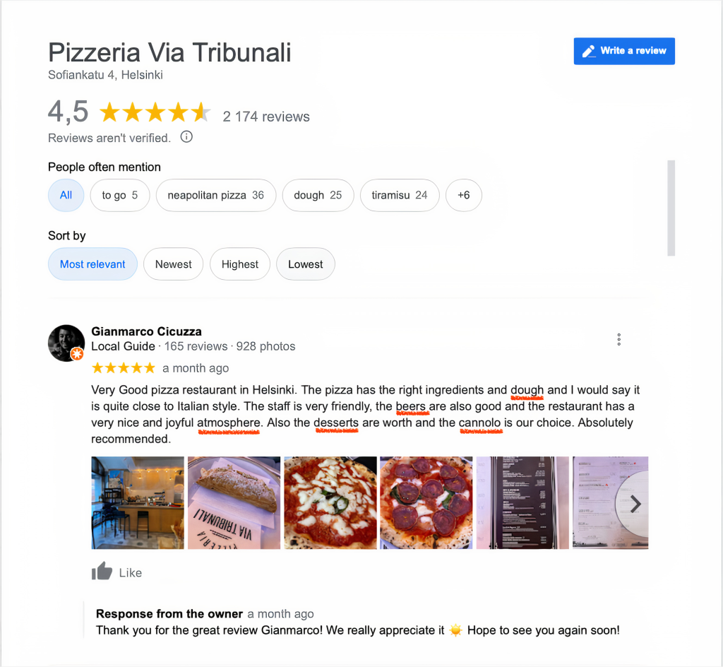 Responding Google reviews SEO