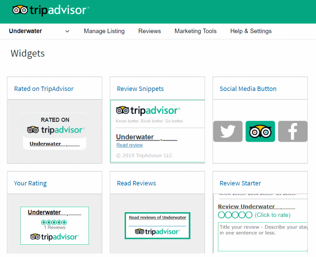 Tripadvisor Widget Center